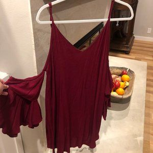 Audrey 3+1 Red Shoulderless Dress